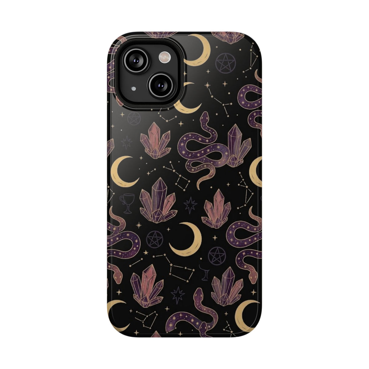 Mystic Moon & Crystal Phone Case — Impact-Resistant Protective Cover