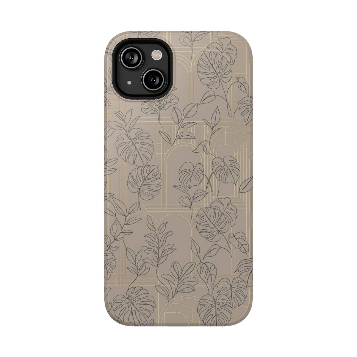 Neutral Leaf Pattern - Impact Resistant Phone Case