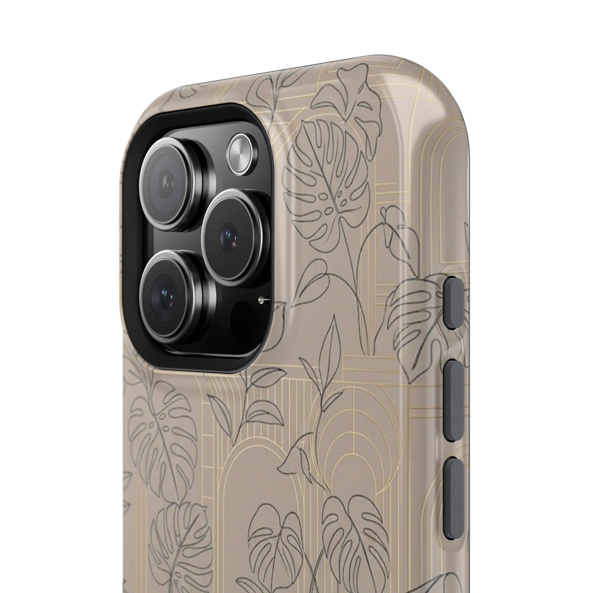 Neutral Leaf Pattern - Impact Resistant Phone Case