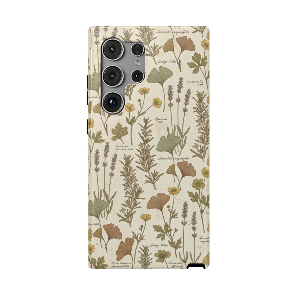 Vintage Herb Floral Pattern - Impact Resistant Phone Case