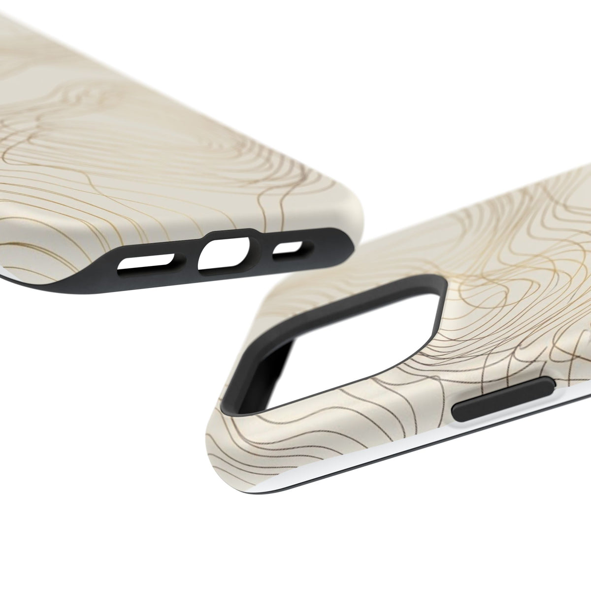 Neutral Gold Wave Pattern - Impact-Resistant Phone Case