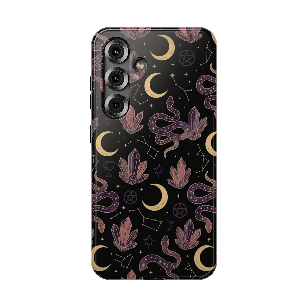 Mystic Moon & Crystal Phone Case — Impact-Resistant Protective Cover