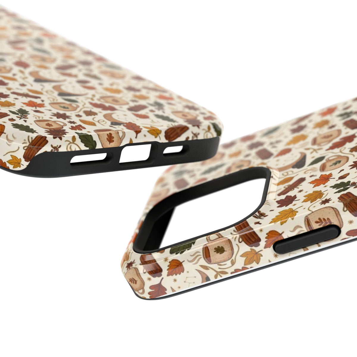 Autumn Woodland Phone Case — Fall Leaves & Fox Pattern Impact-Resistant Case