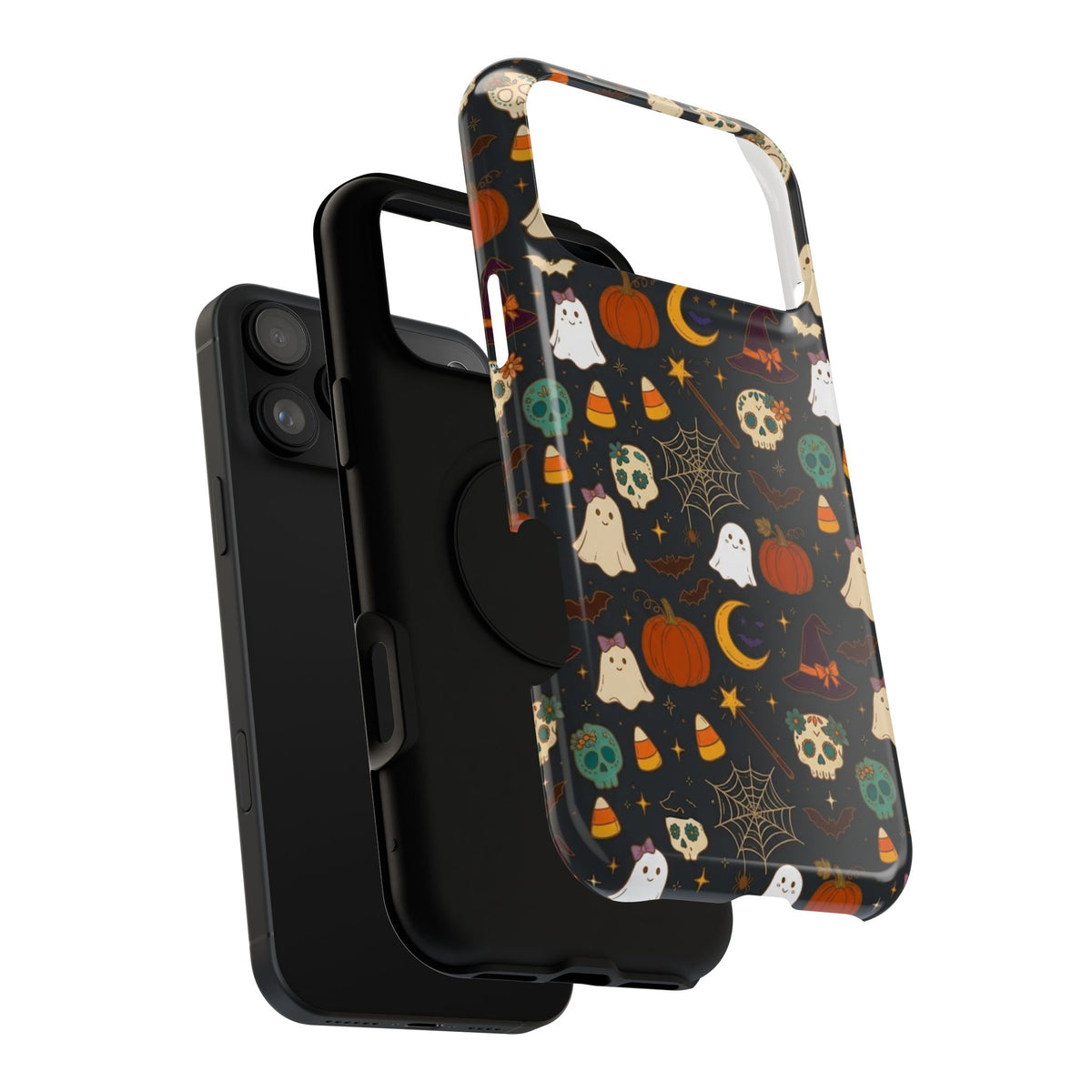 Ghosts, Pumpkins & Skulls Pattern - Impact Resistant Phone Case