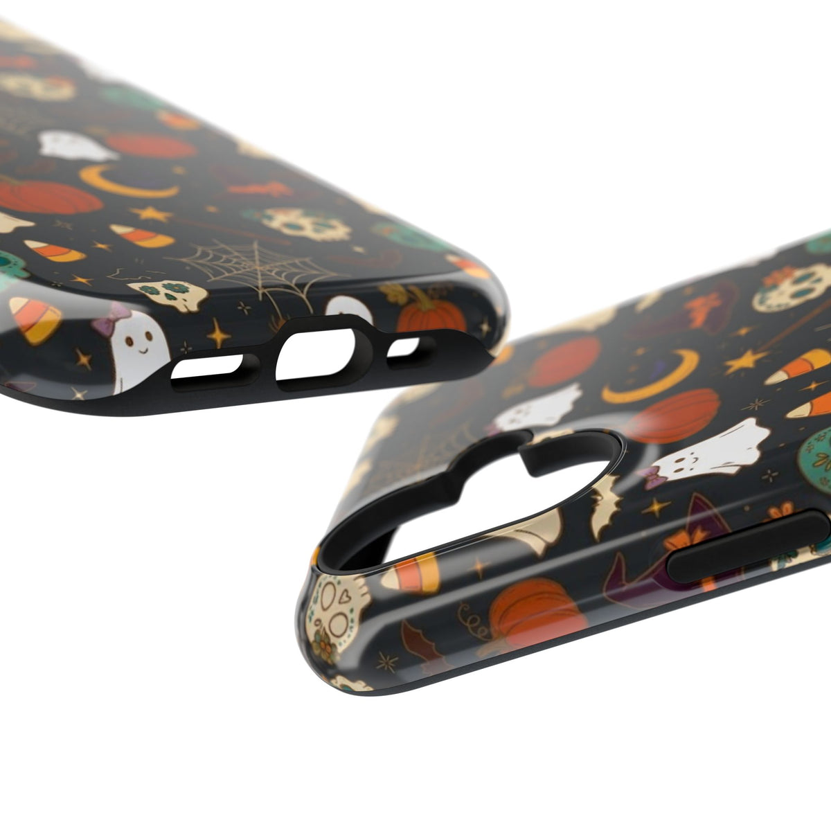 Ghosts, Pumpkins & Skulls Pattern - Impact Resistant Phone Case