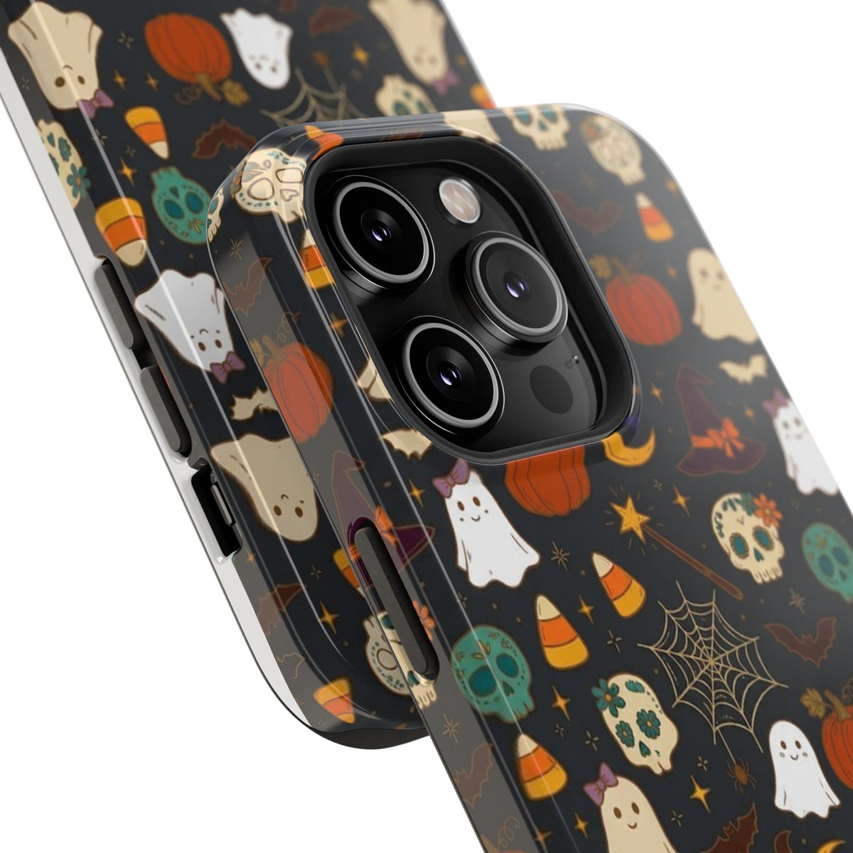 Ghosts, Pumpkins & Skulls Pattern - Impact Resistant Phone Case