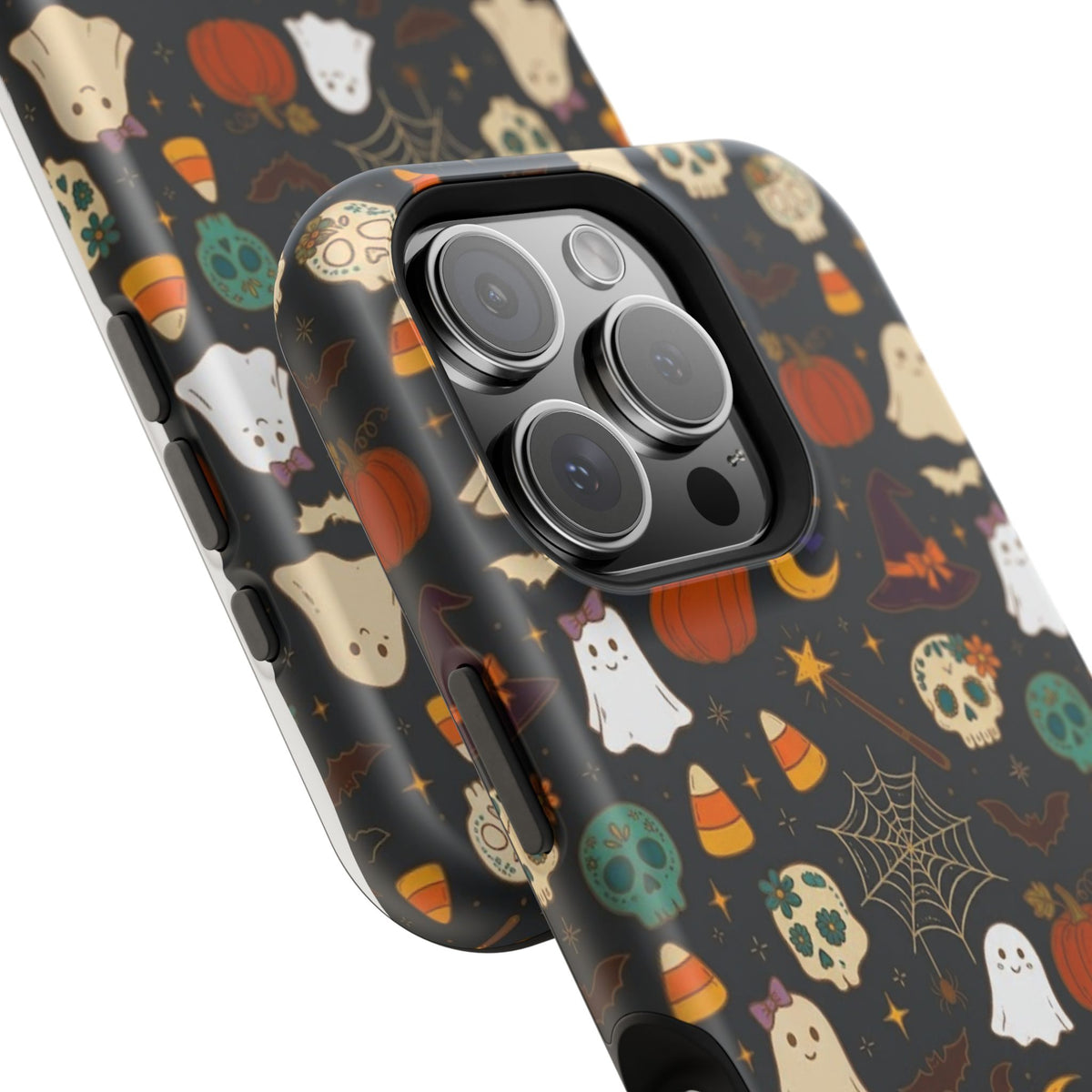 Ghosts, Pumpkins & Skulls Pattern - Impact Resistant Phone Case