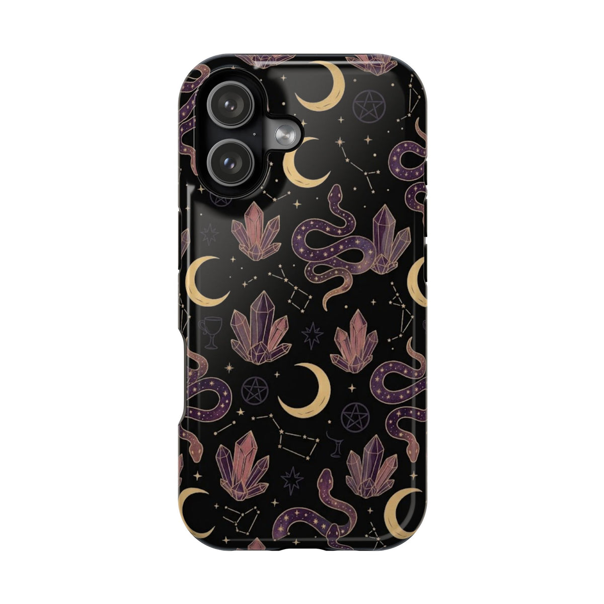 Mystic Moon & Crystal Phone Case — Impact-Resistant Protective Cover