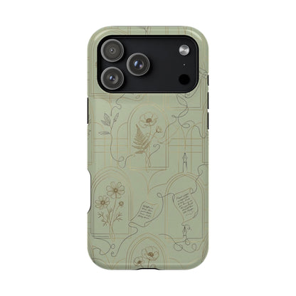 Vintage Botanical Script Design - Impact Resistant Phone Case