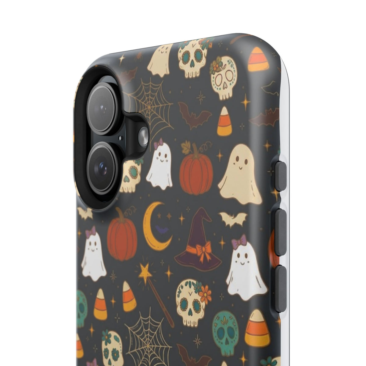 Ghosts, Pumpkins & Skulls Pattern - Impact Resistant Phone Case