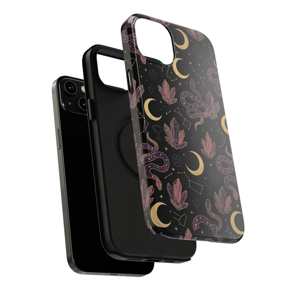 Mystic Moon & Crystal Phone Case — Impact-Resistant Protective Cover