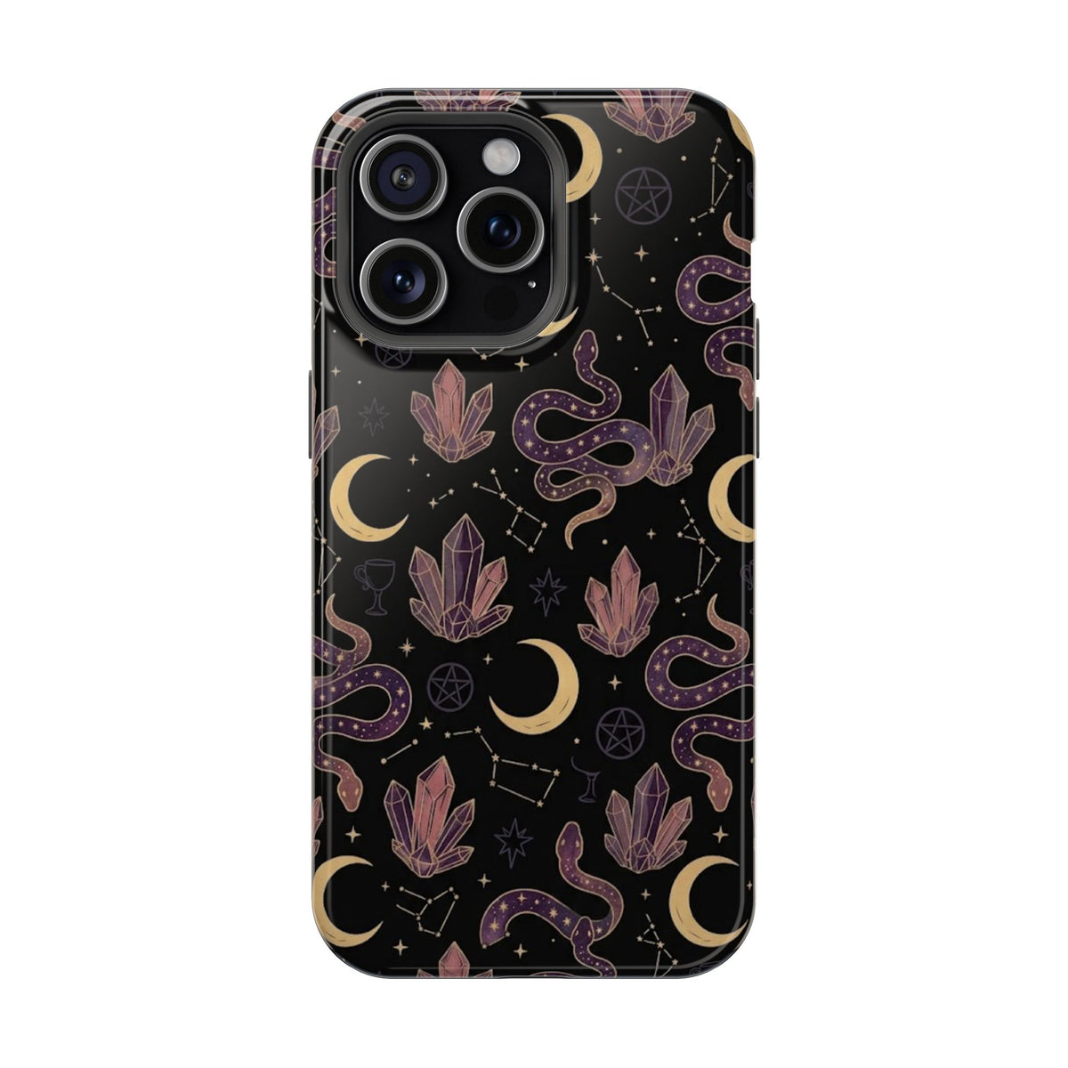 Mystic Moon & Crystal Phone Case — Impact-Resistant Protective Cover