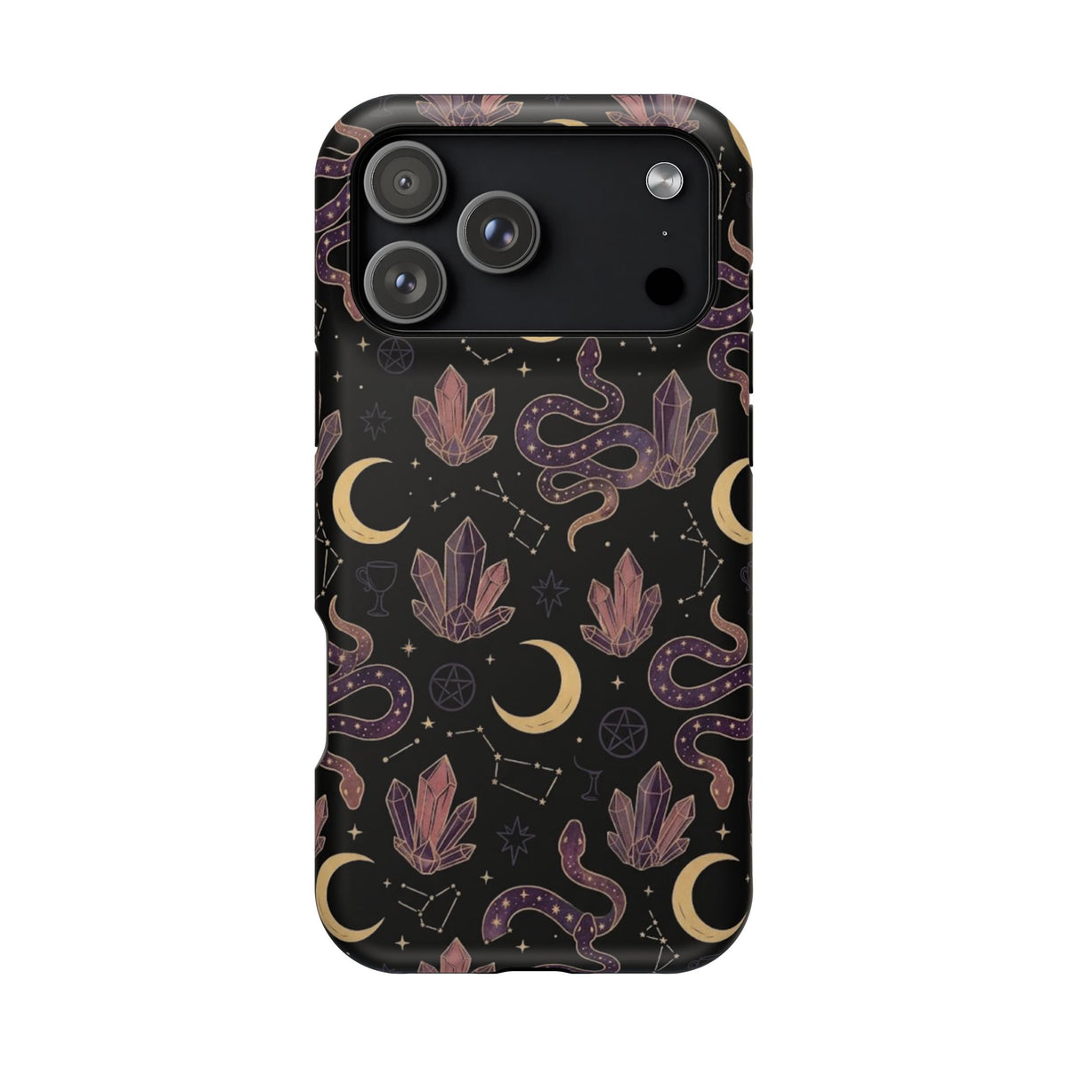 Mystic Moon & Crystal Phone Case — Impact-Resistant Protective Cover