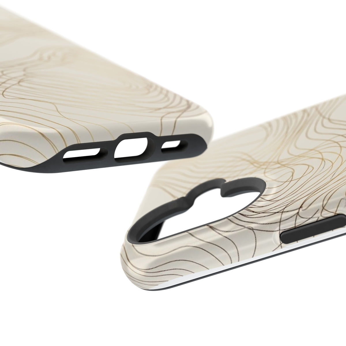 Neutral Gold Wave Pattern - Impact-Resistant Phone Case