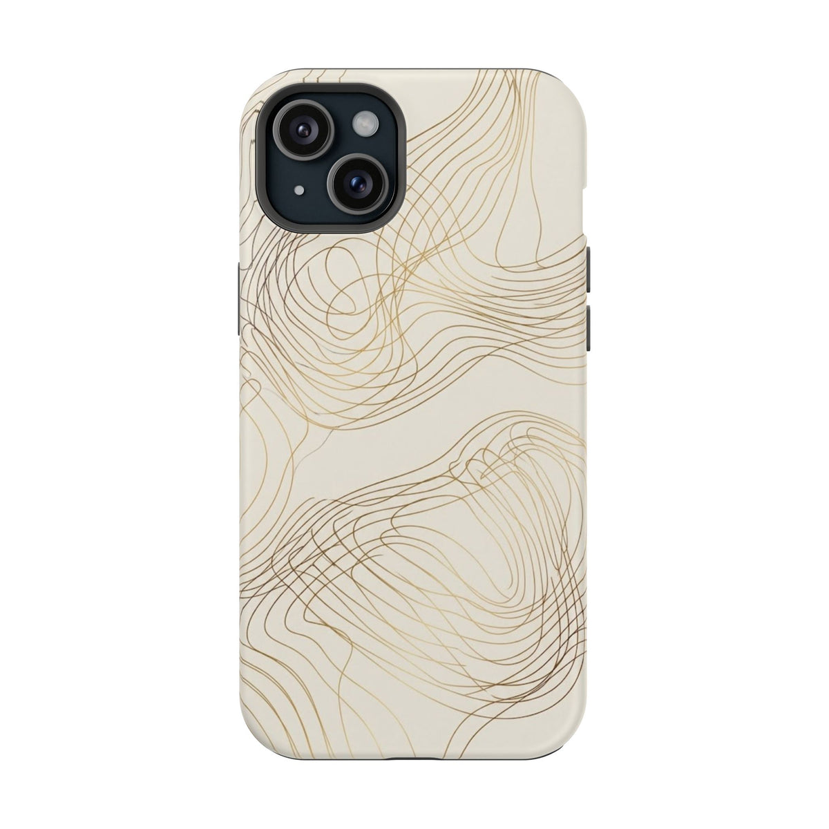 Neutral Gold Wave Pattern - Impact-Resistant Phone Case