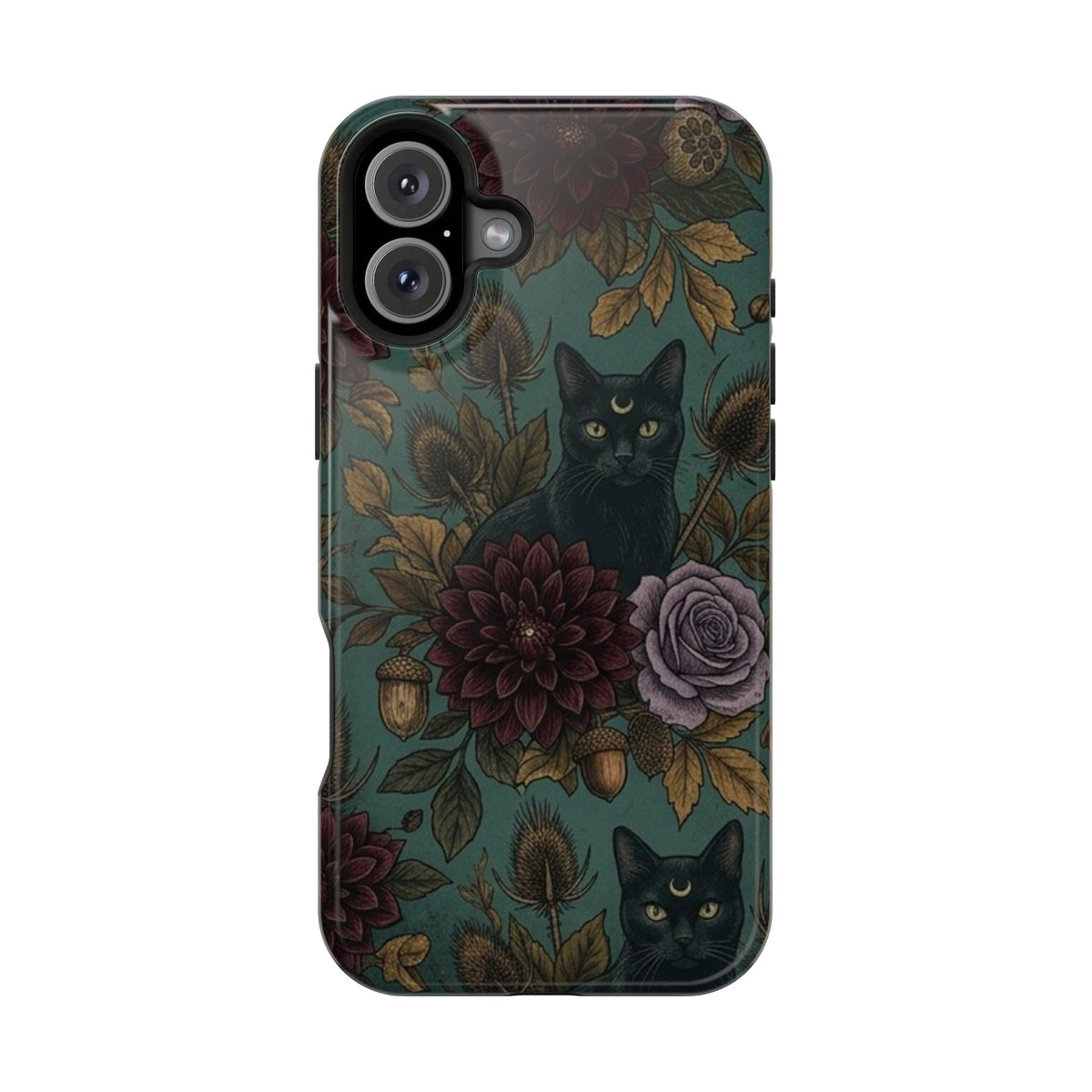 Botanical Black Cat - Impact Resistant Phone Case