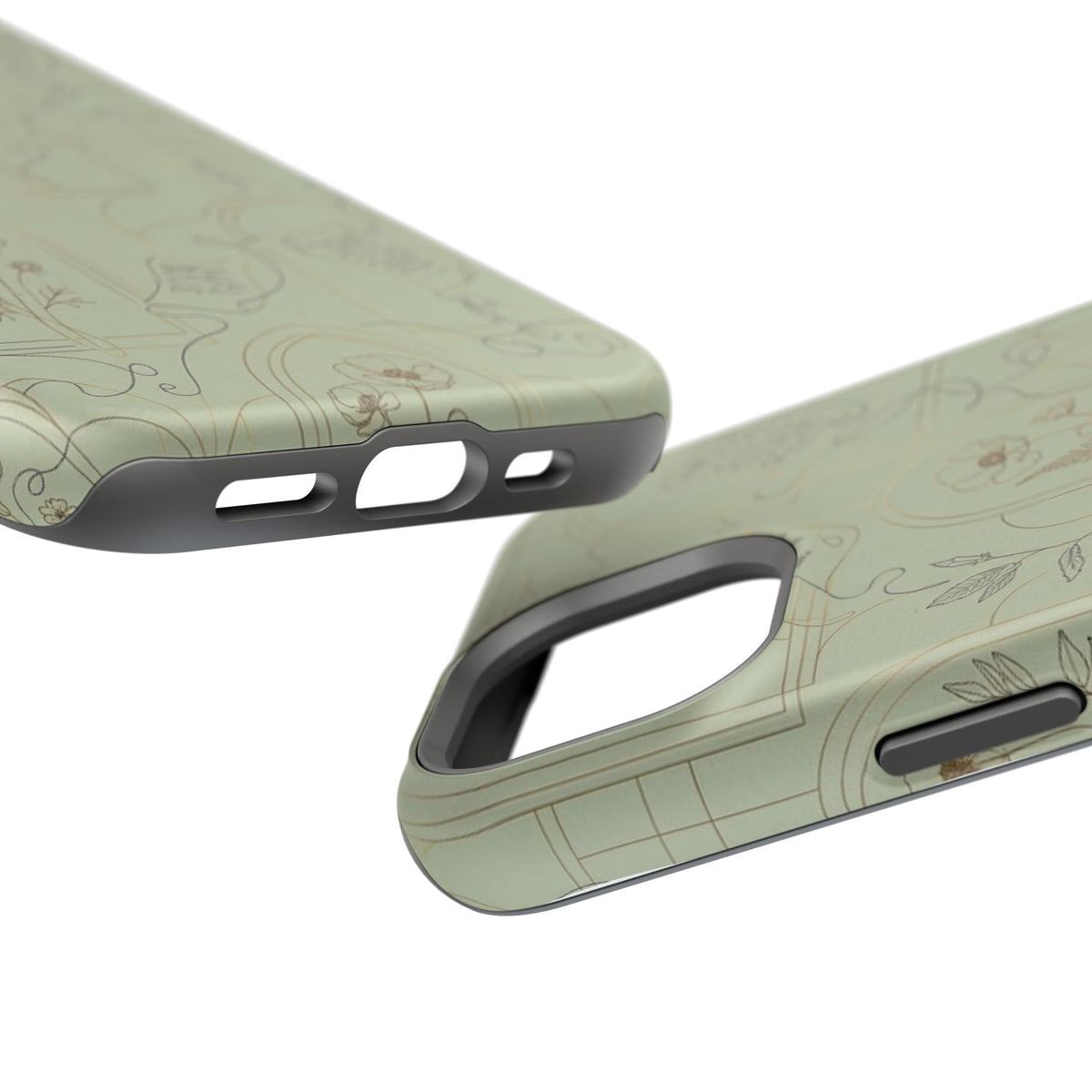 Vintage Botanical Script Design - Impact Resistant Phone Case