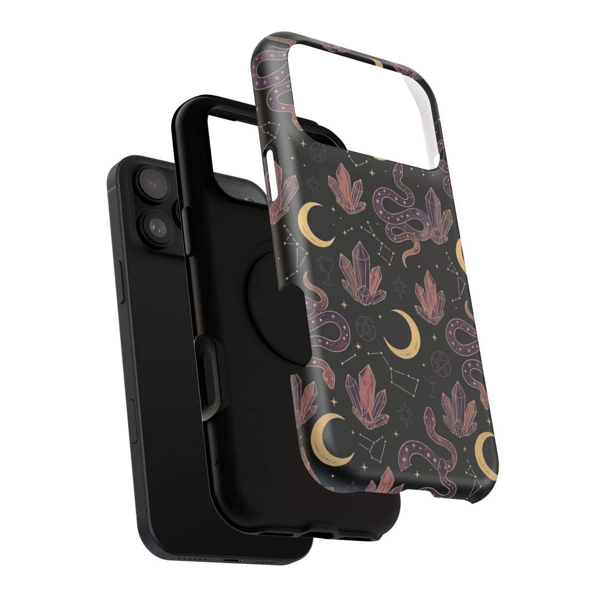 Mystic Moon & Crystal Phone Case — Impact-Resistant Protective Cover