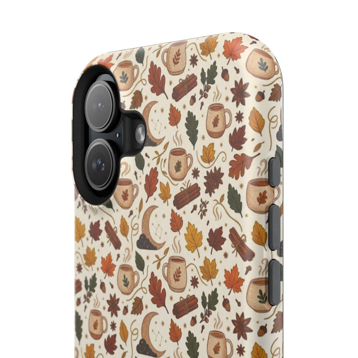 Autumn Woodland Phone Case — Fall Leaves & Fox Pattern Impact-Resistant Case