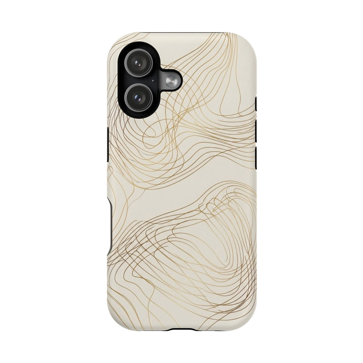 Neutral Gold Wave Pattern - Impact-Resistant Phone Case