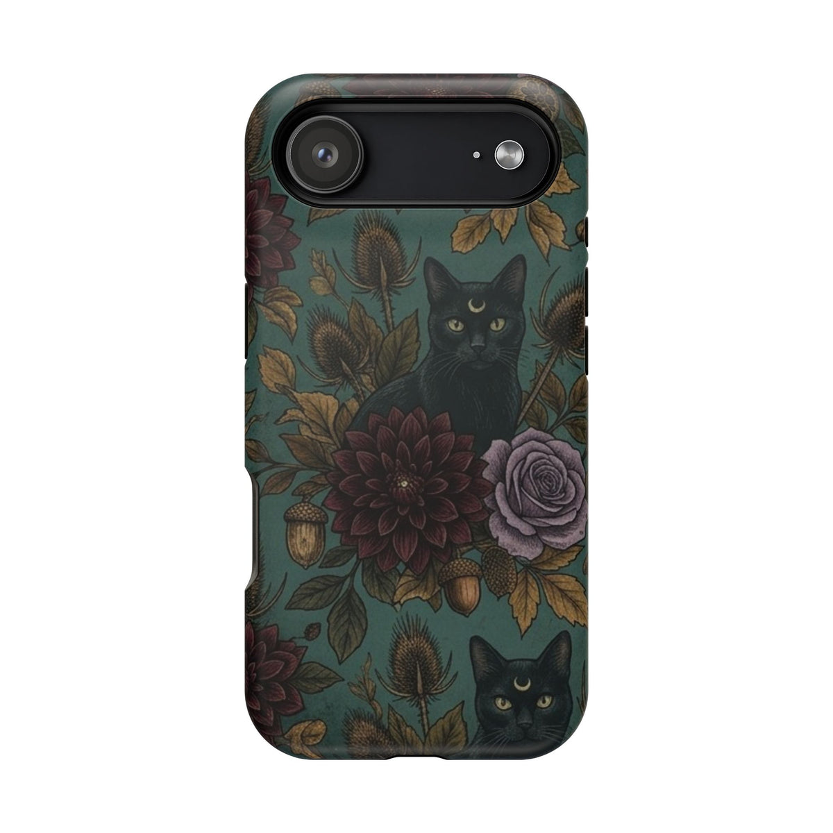 Botanical Black Cat - Impact Resistant Phone Case