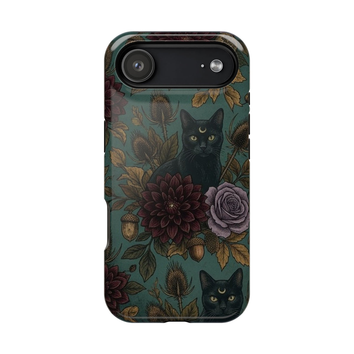 Botanical Black Cat - Impact Resistant Phone Case