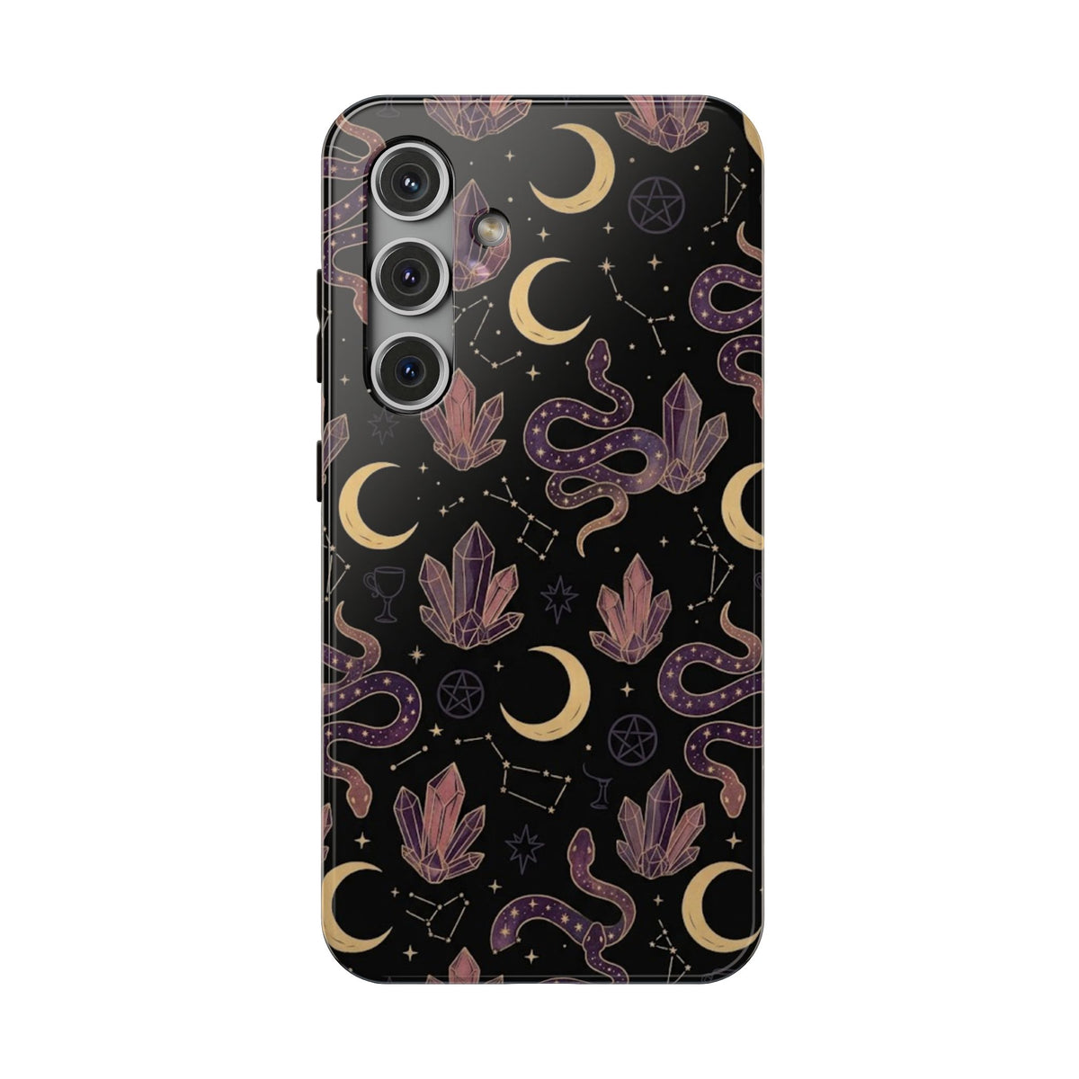 Mystic Moon & Crystal Phone Case — Impact-Resistant Protective Cover