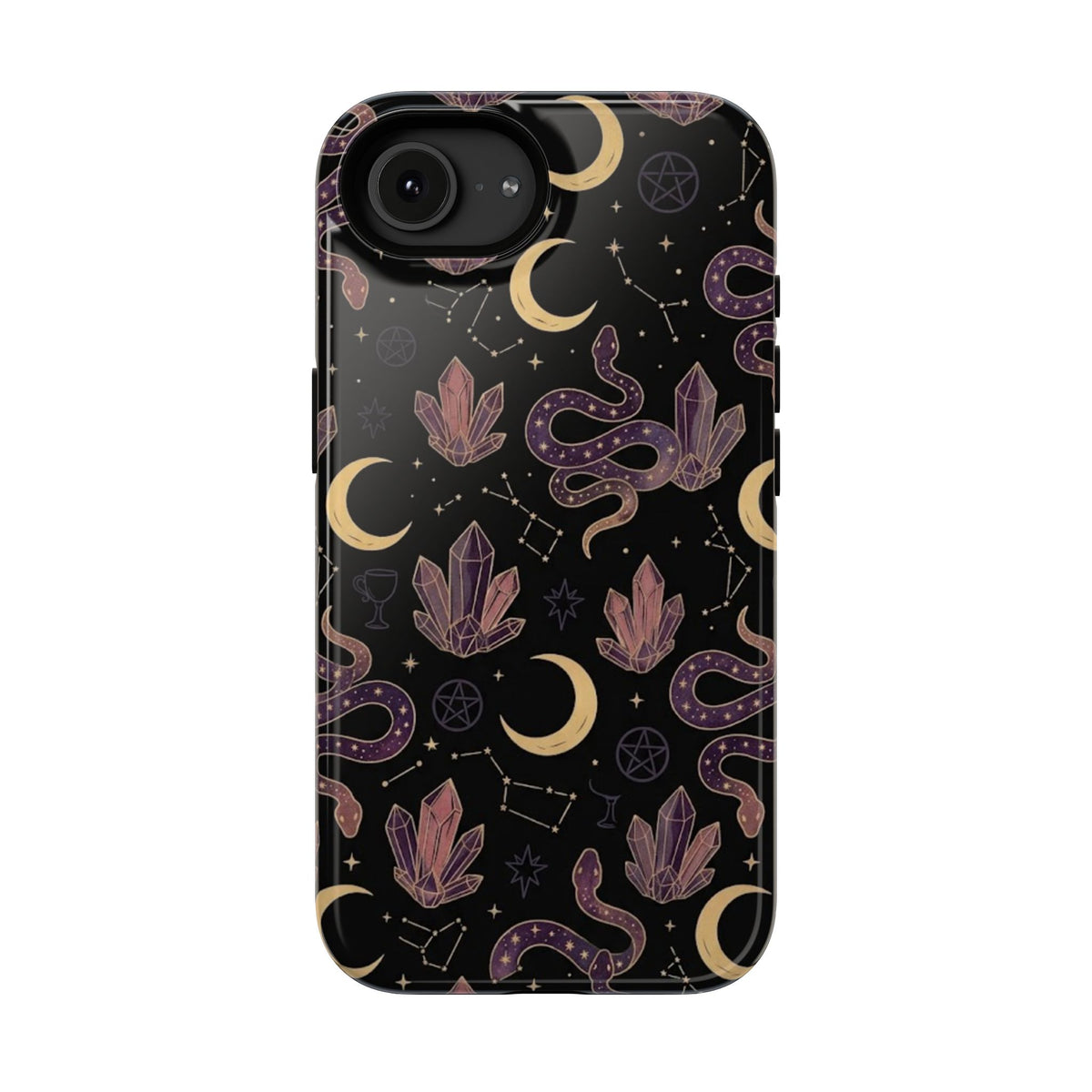Mystic Moon & Crystal Phone Case — Impact-Resistant Protective Cover