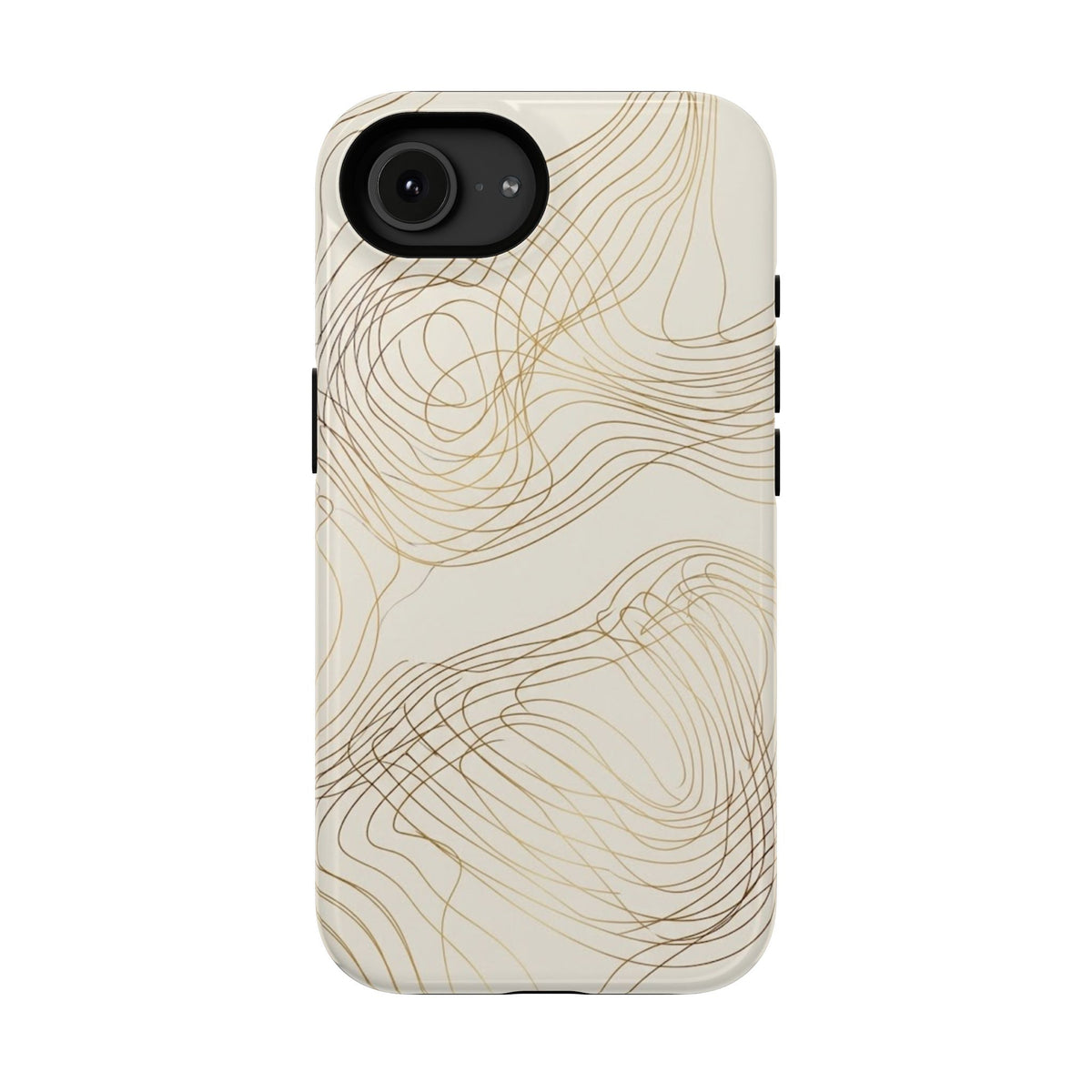 Neutral Gold Wave Pattern - Impact-Resistant Phone Case