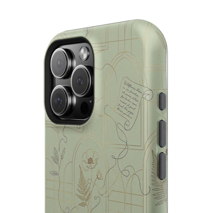 Vintage Botanical Script Design - Impact Resistant Phone Case