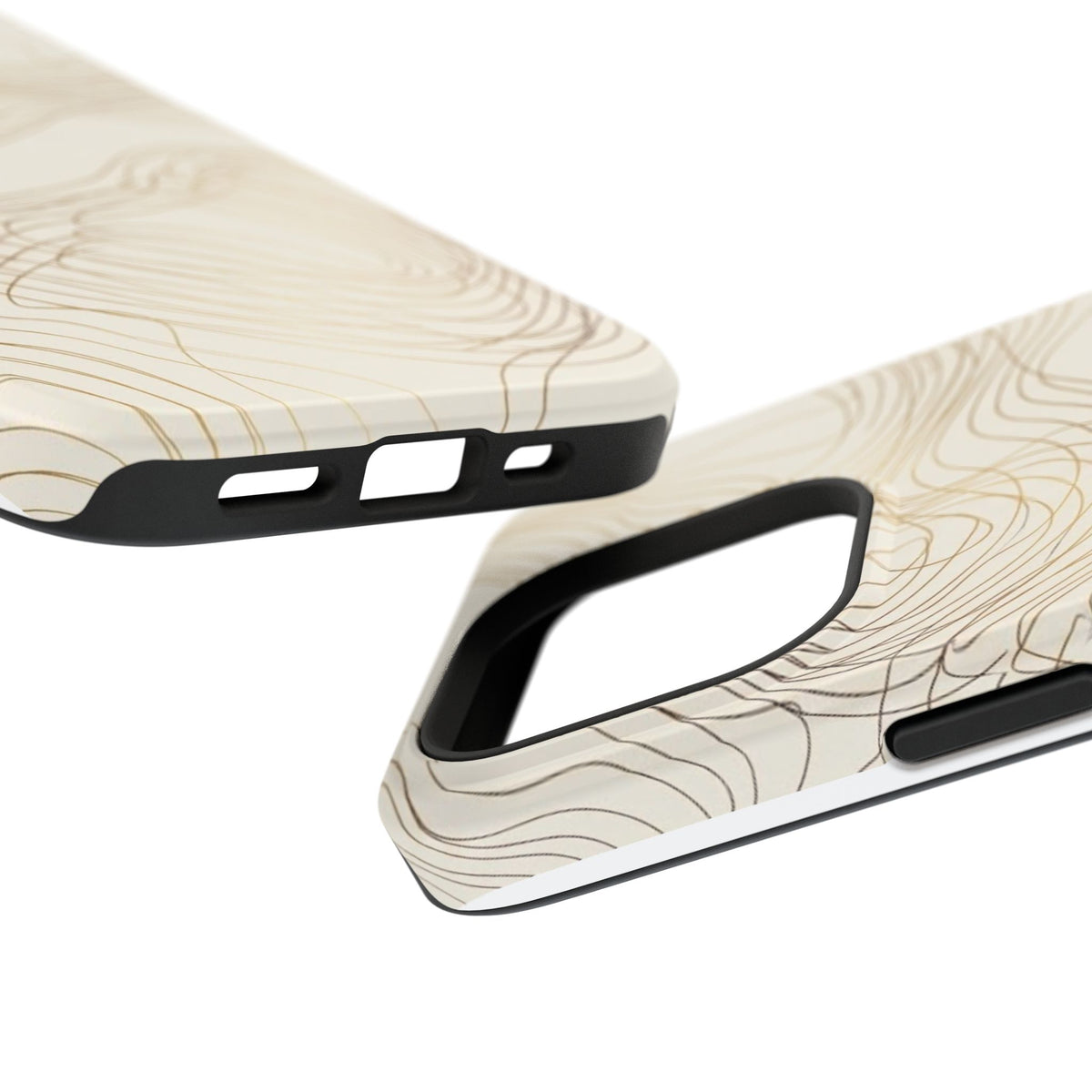 Neutral Gold Wave Pattern - Impact-Resistant Phone Case