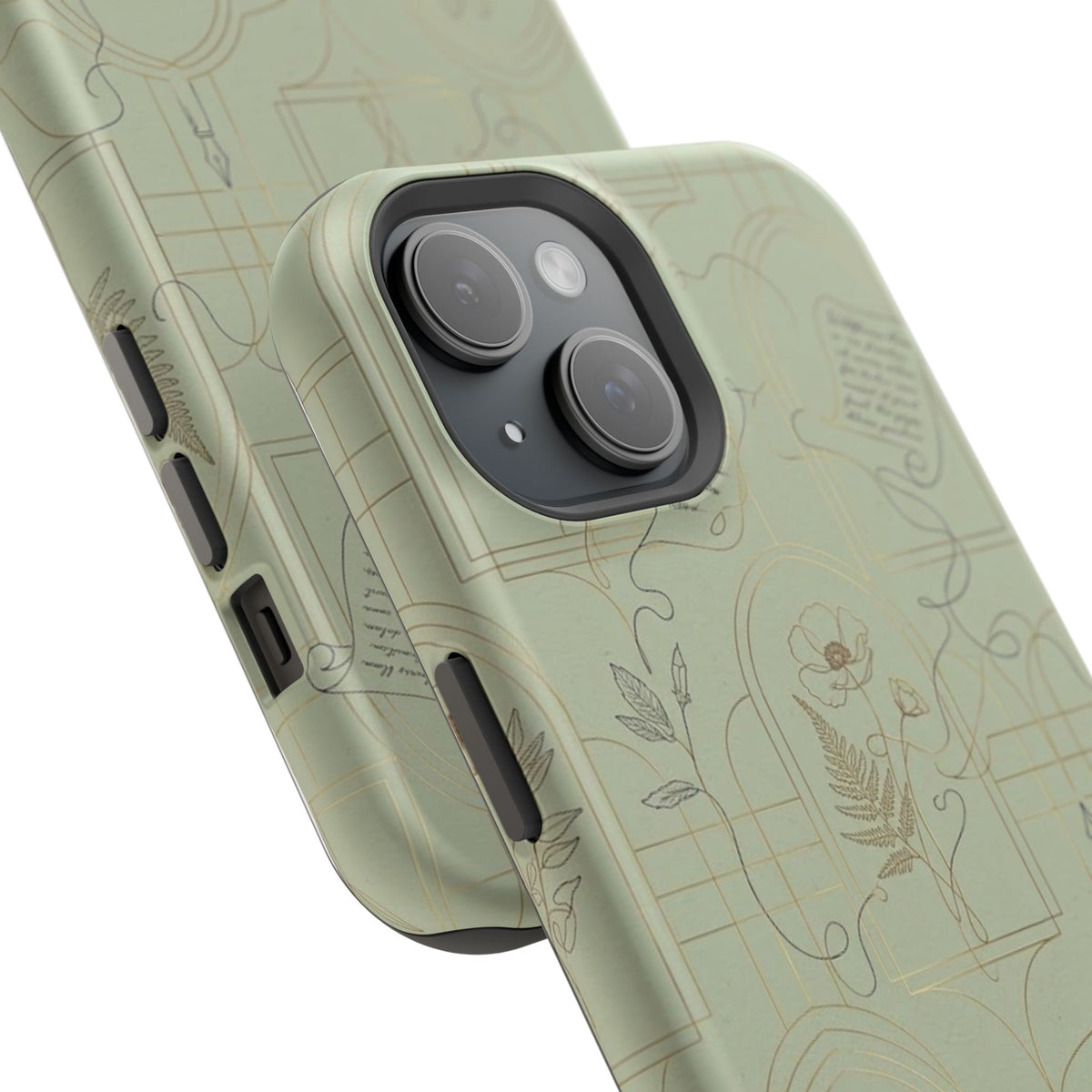 Vintage Botanical Script Design - Impact Resistant Phone Case