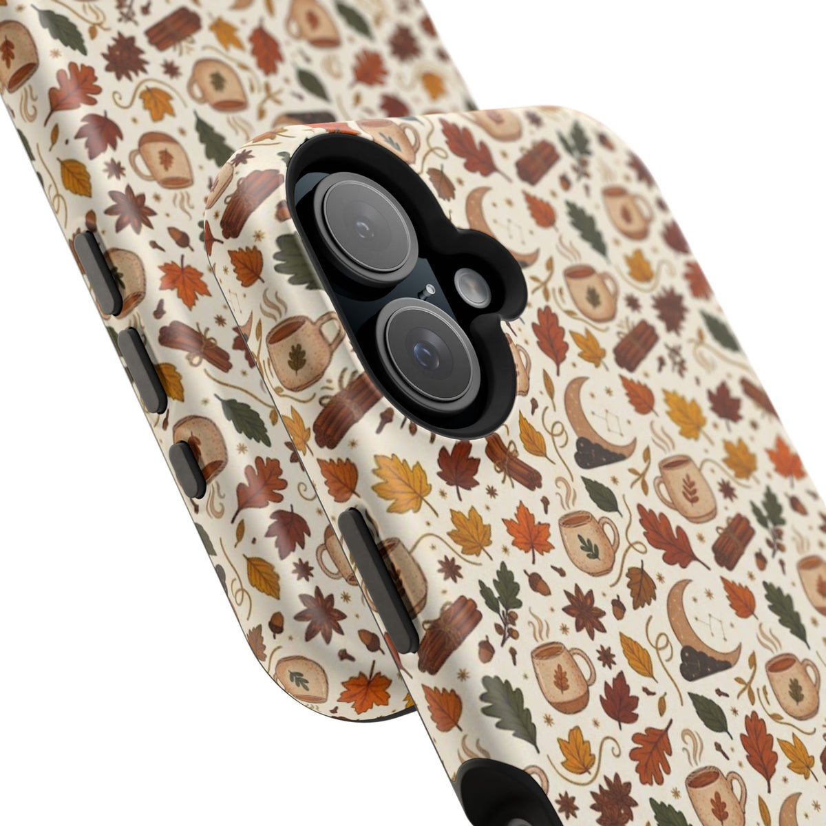 Autumn Woodland Phone Case — Fall Leaves & Fox Pattern Impact-Resistant Case