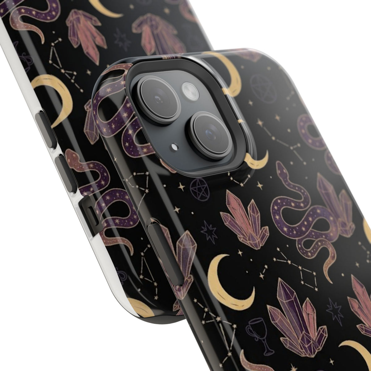 Mystic Moon & Crystal Phone Case — Impact-Resistant Protective Cover