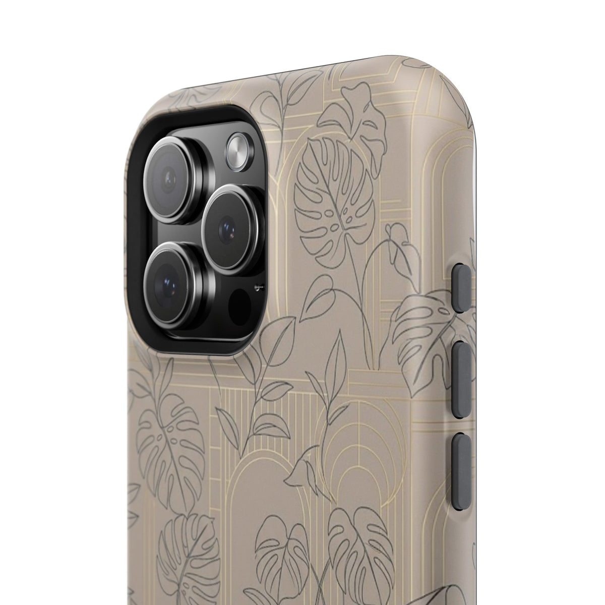 Neutral Leaf Pattern - Impact Resistant Phone Case