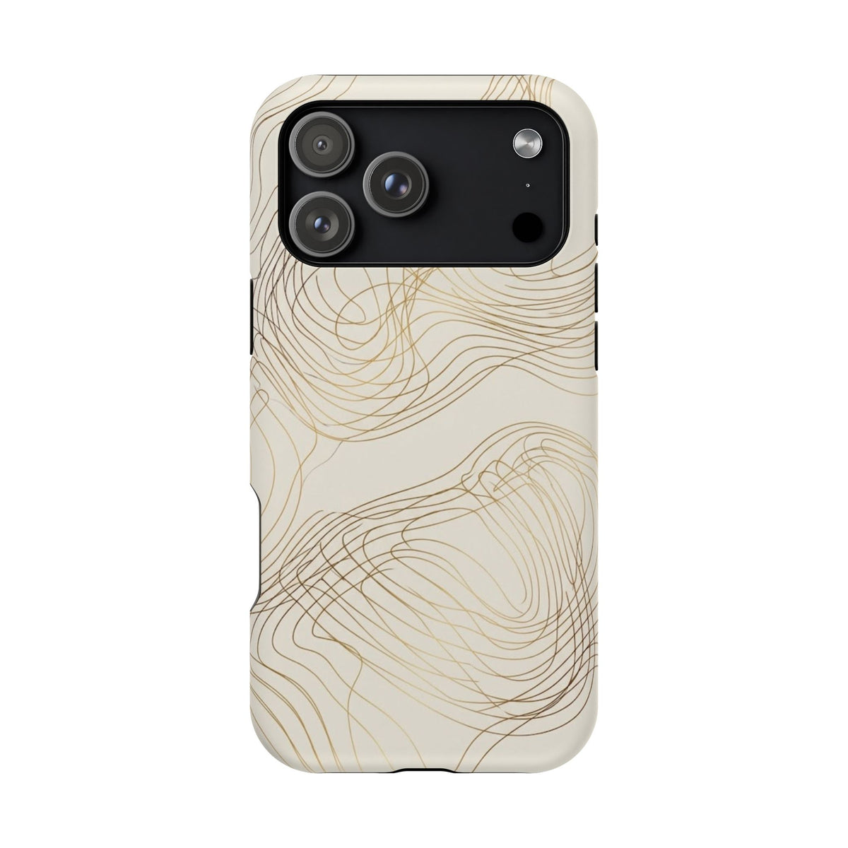 Neutral Gold Wave Pattern - Impact-Resistant Phone Case