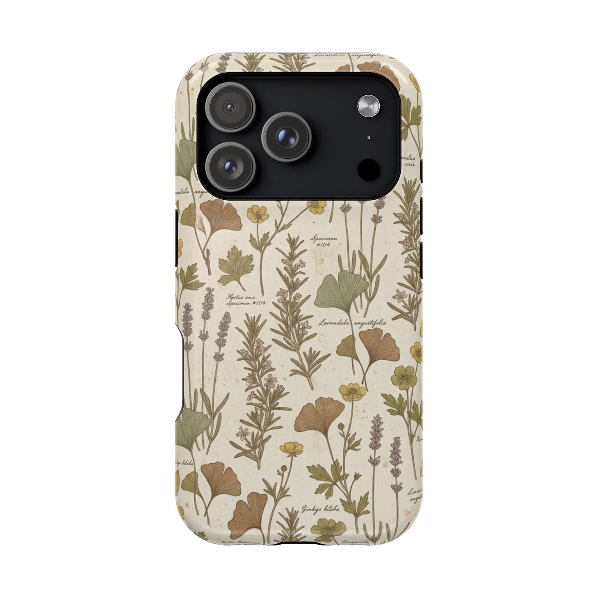 Vintage Herb Floral Pattern - Impact Resistant Phone Case