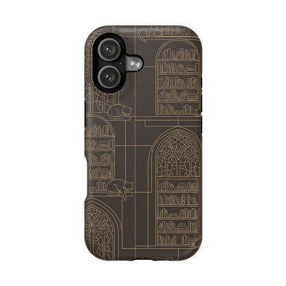 Cat Library Bookshelf Phone Case