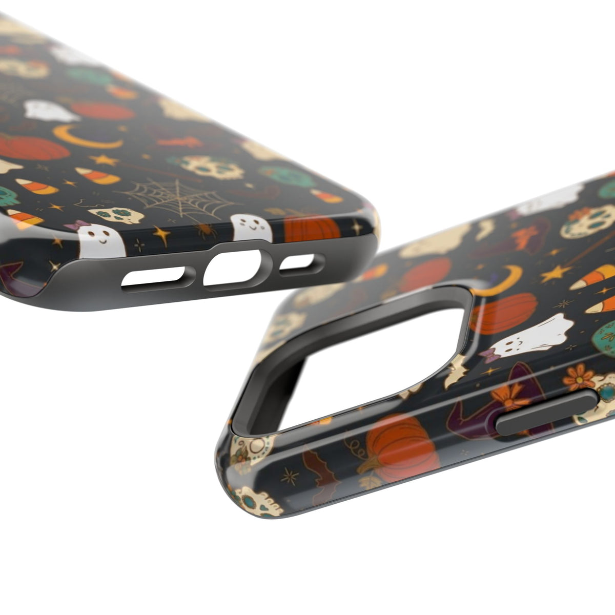 Ghosts, Pumpkins & Skulls Pattern - Impact Resistant Phone Case