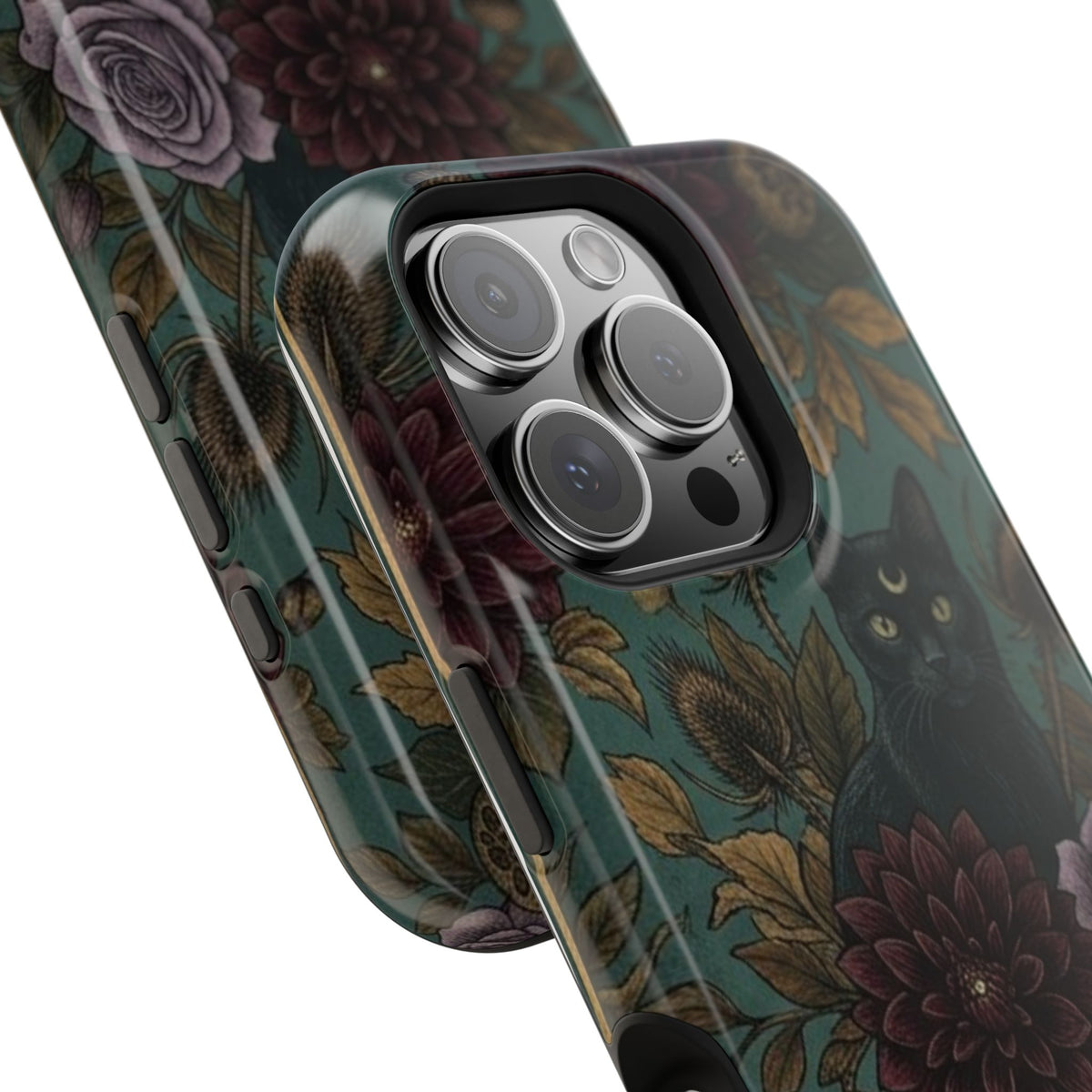 Botanical Black Cat - Impact Resistant Phone Case