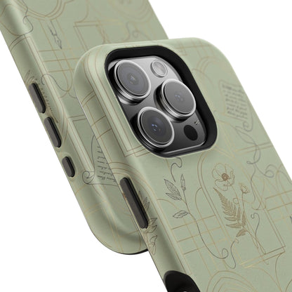Vintage Botanical Script Design - Impact Resistant Phone Case