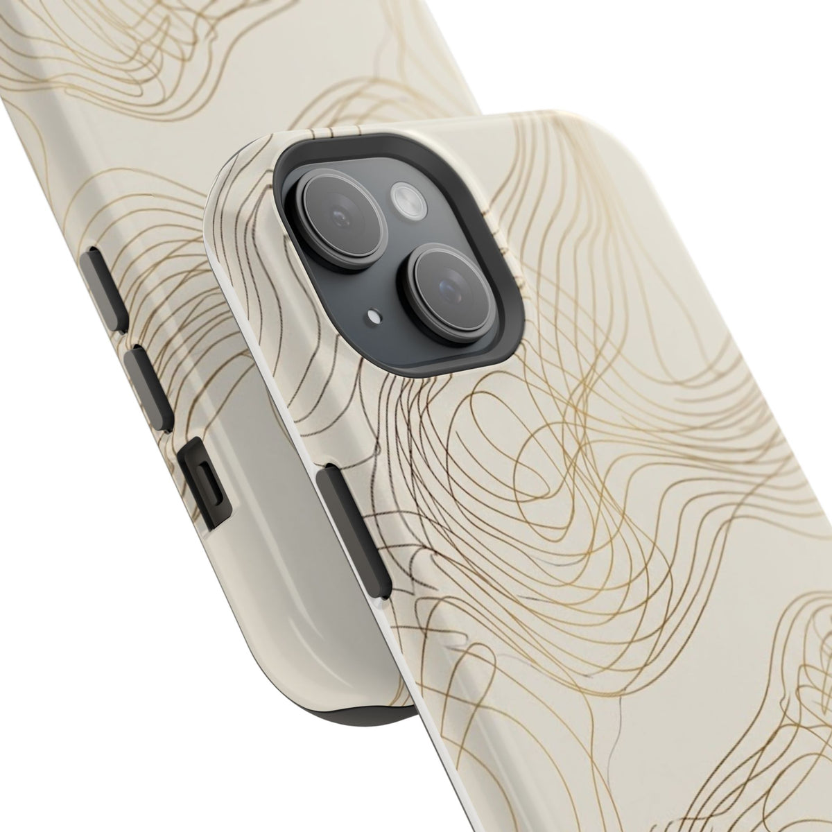 Neutral Gold Wave Pattern - Impact-Resistant Phone Case