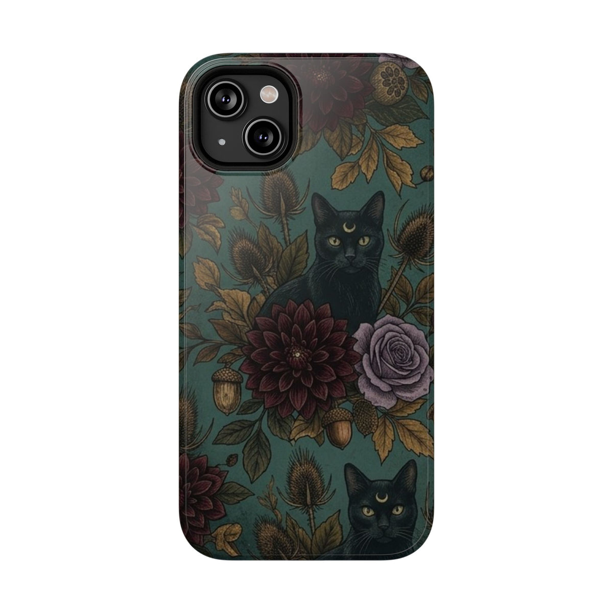 Botanical Black Cat - Impact Resistant Phone Case