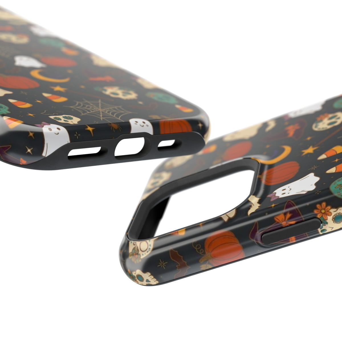 Ghosts, Pumpkins & Skulls Pattern - Impact Resistant Phone Case