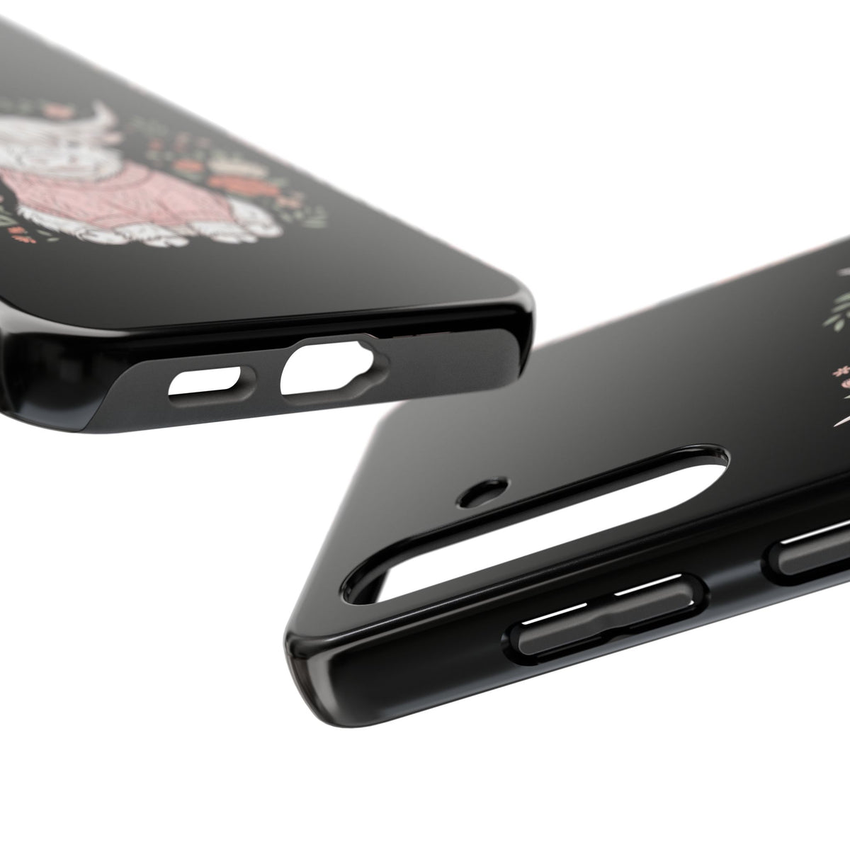 Highland Cow Floral Tough Phone Case