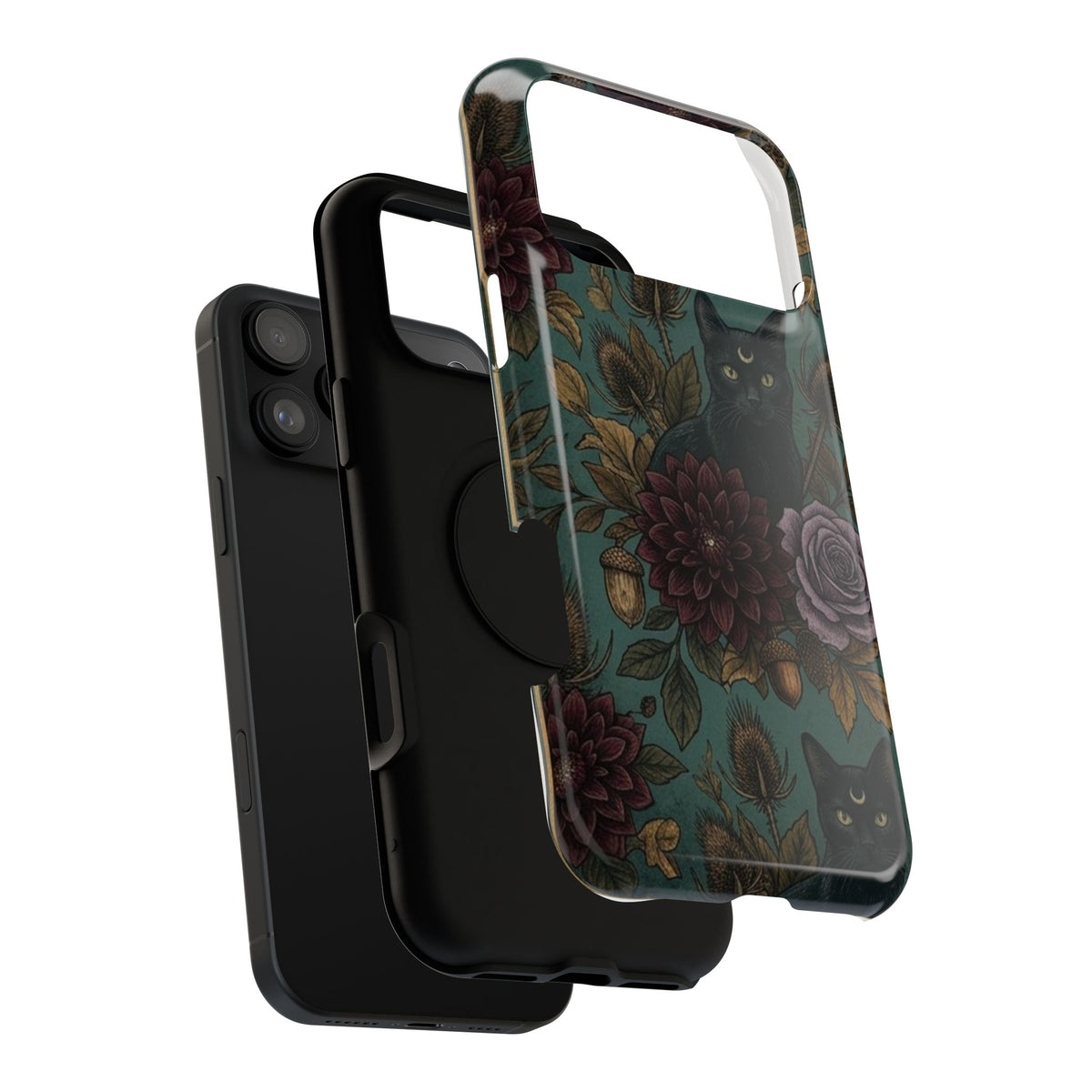Botanical Black Cat - Impact Resistant Phone Case