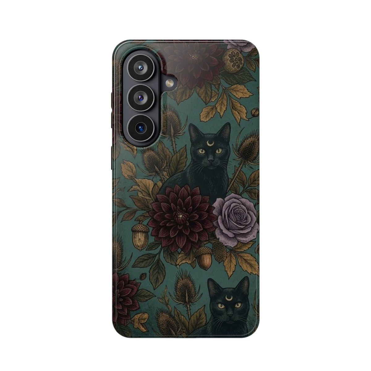 Botanical Black Cat - Impact Resistant Phone Case