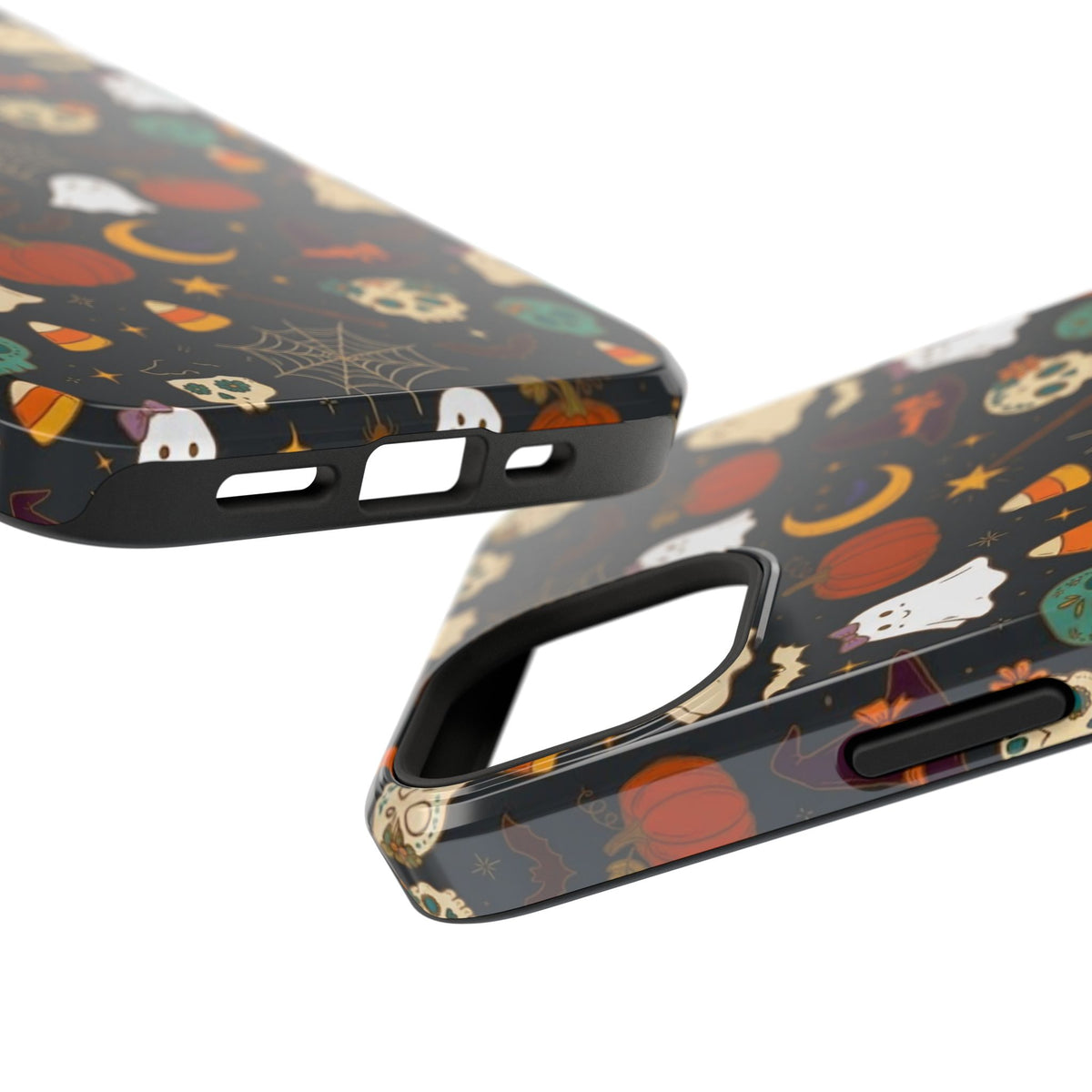 Ghosts, Pumpkins & Skulls Pattern - Impact Resistant Phone Case