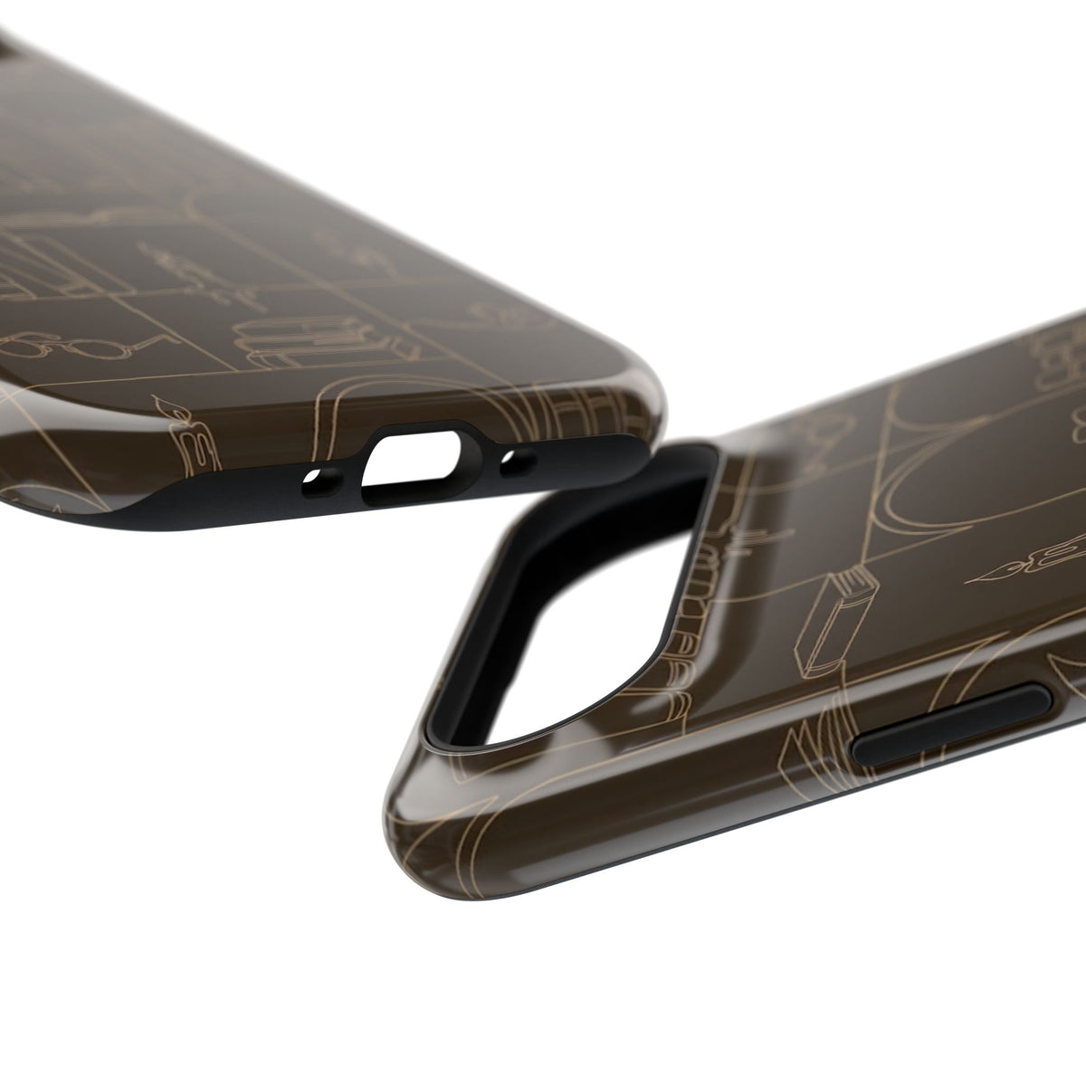 Vintage Library Books & Candle Pattern - Impact-Resistant Phone Case