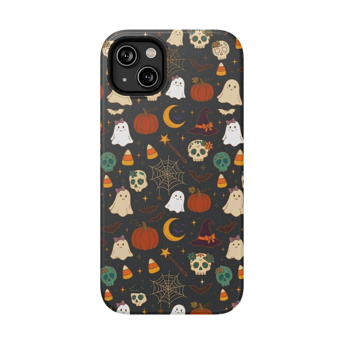 Ghosts, Pumpkins & Skulls Pattern - Impact Resistant Phone Case